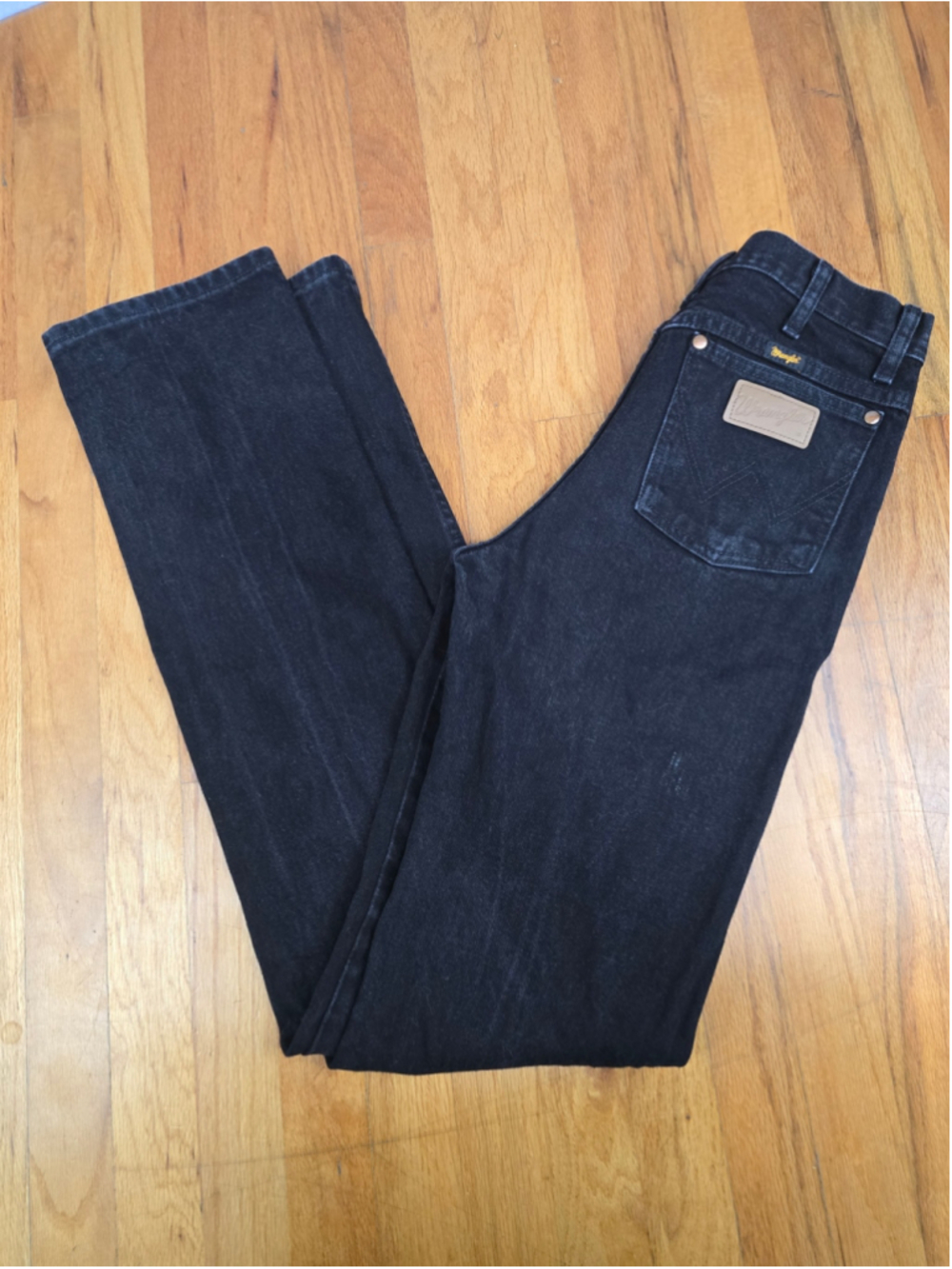 Men's Wrangler Straight Leg Jeans Black Size 29x38
